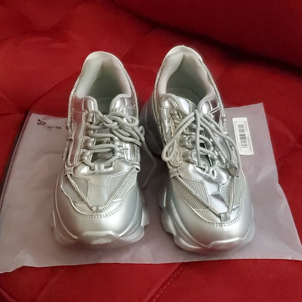 Lucky Star Silver Sneakers Women 8